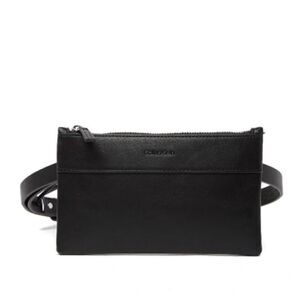 Calvin Klein Black Leather Fanny Pack